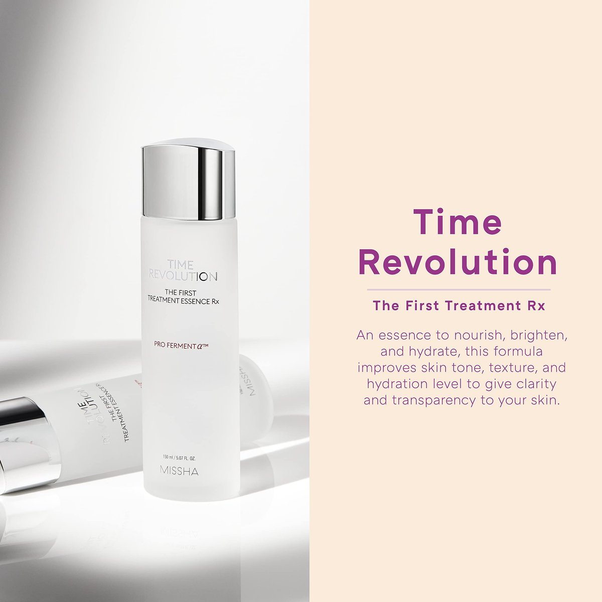 MISSHA Time Revolution The First Essence RX (4th Gen) 150ml - Hydrating Korean Face Essence Toner for Smooth, Balanced Skin Avelisse