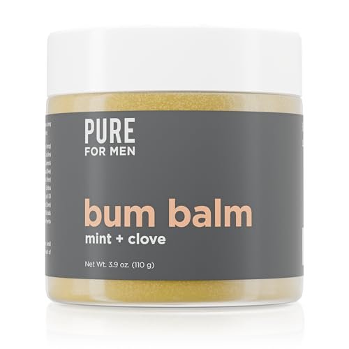 Pure for Men Bum Balm | Raw Lotion for Men | All Purpose Skin Hydration and Deodorizing Balm | Raw Shea Butter, Mint and Clove | 3.9 oz. Avelisse
