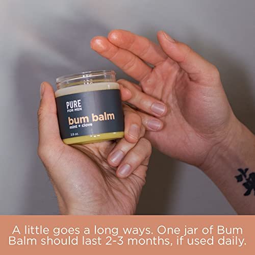Pure for Men Bum Balm | Raw Lotion for Men | All Purpose Skin Hydration and Deodorizing Balm | Raw Shea Butter, Mint and Clove | 3.9 oz. Avelisse