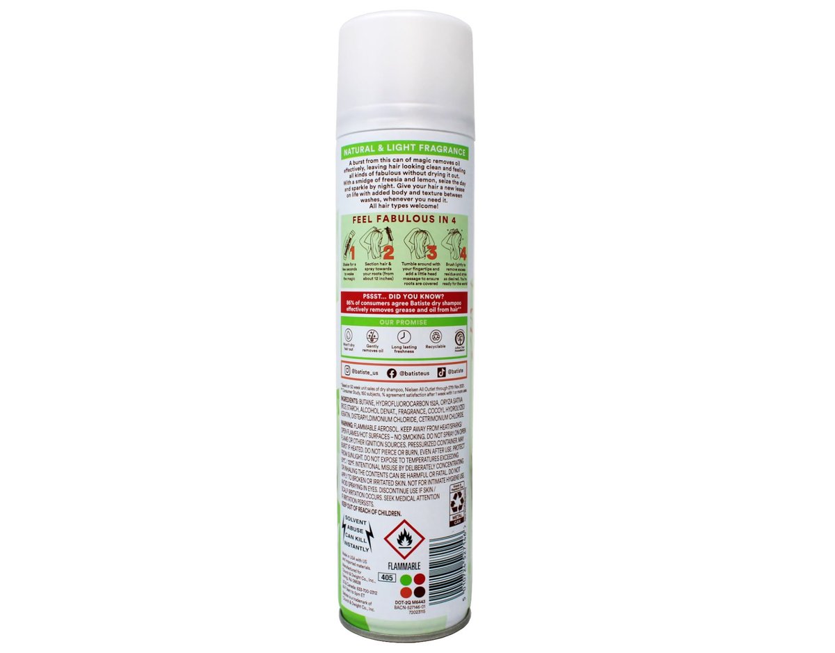 Batiste Dry Shampoo Bare Fragrance - Refresh Hair & Absorb Oil Between Washes, Waterless Shampoo for Texture & Body, 6.35 oz - görsel 3