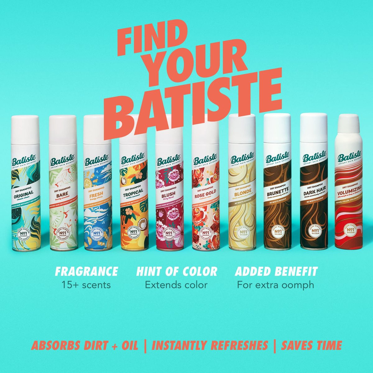 Batiste Dry Shampoo Bare Fragrance - Refresh Hair & Absorb Oil Between Washes, Waterless Shampoo for Texture & Body, 6.35 oz - görsel 13