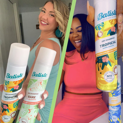 Batiste Dry Shampoo Bare Fragrance - Refresh Hair & Absorb Oil Between Washes, Waterless Shampoo for Texture & Body, 6.35 oz