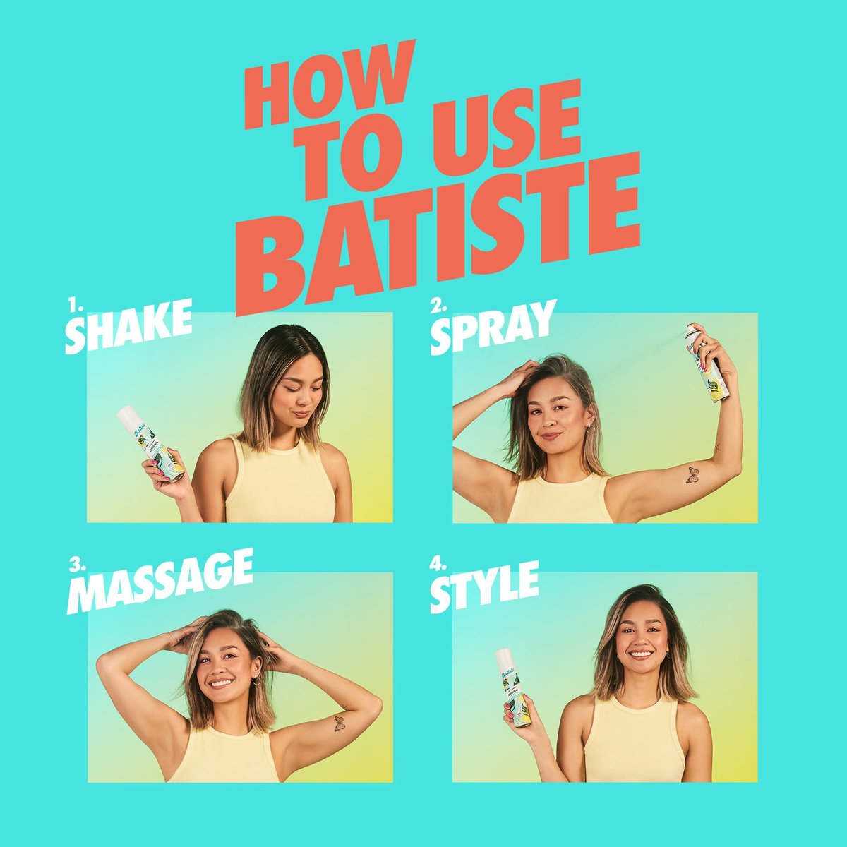Batiste Dry Shampoo Bare Fragrance - Refresh Hair & Absorb Oil Between Washes, Waterless Shampoo for Texture & Body, 6.35 oz - görsel 7