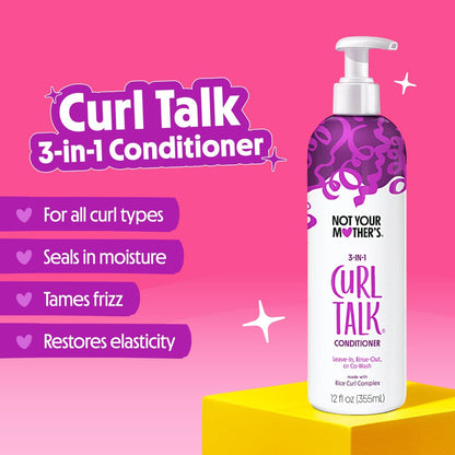 Not Your Mother's Curl Talk Shampoo and Conditioner Set for Curly Hair - 2 Pack, 12 fl oz Each - Cleanse & Hydrate, Control Frizz for All Curl Types Avelisse