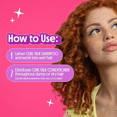 Not Your Mother's Curl Talk Shampoo and Conditioner Set for Curly Hair - 2 Pack, 12 fl oz Each - Cleanse & Hydrate, Control Frizz for All Curl Types Avelisse