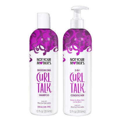 Not Your Mother's Curl Talk Shampoo and Conditioner Set for Curly Hair - 2 Pack, 12 fl oz Each - Cleanse & Hydrate, Control Frizz for All Curl Types Avelisse