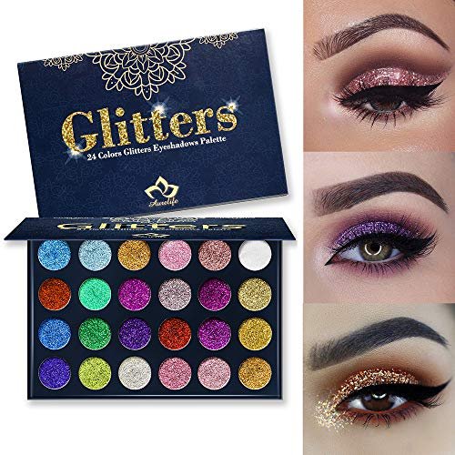 Aolailiya 24 Color Pressed Glitter Eyeshadow Palette - Mineral Ultra Shimmer Makeup Palette, Long Lasting Waterproof Eye Shadow Powder - görsel 4