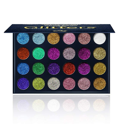 Aolailiya 24 Color Pressed Glitter Eyeshadow Palette - Mineral Ultra Shimmer Makeup Palette, Long Lasting Waterproof Eye Shadow Powder
