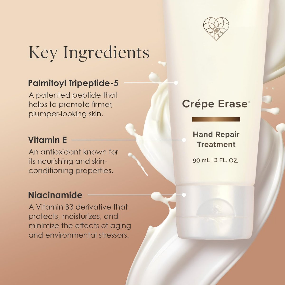 BODY FIRM Crepe Erase Hand Repair Treatment - Anti-Aging Hand Cream with Shea Butter, Vitamin E & Squalane for Dry, Cracked Hands, 3 fl oz - görsel 3