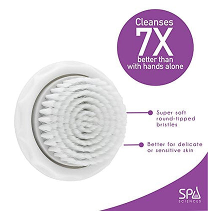 SPA SCIENCES NOVA Skin Cleansing Replacement Brush Head - Sensitive Brush (White, Silicone)