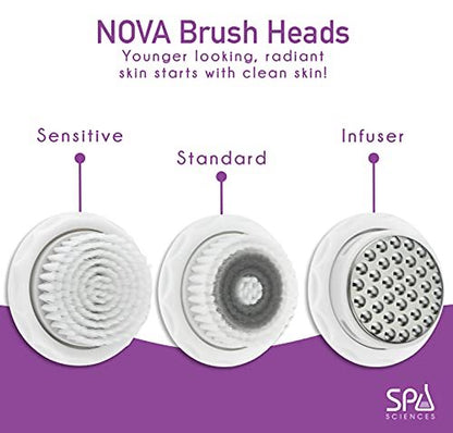 SPA SCIENCES NOVA Skin Cleansing Replacement Brush Head - Sensitive Brush (White, Silicone)