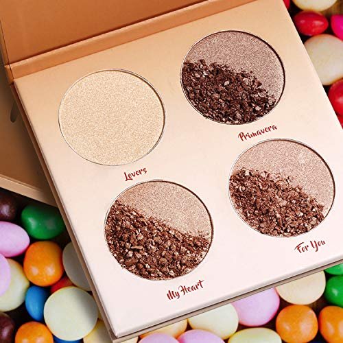 LIFUS Glow Kit 4-Color Illuminator Love Light Highlighter & Bronzer Shimmer Face Matte Palette - görsel 12