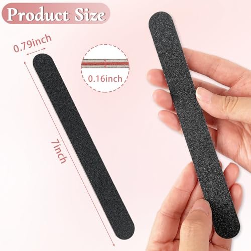 HeeYaa Professional Nail File 10 Pack - Double Sided 100/180 Grit Emery Boards for Manicure & Pedicure, Black - görsel 6