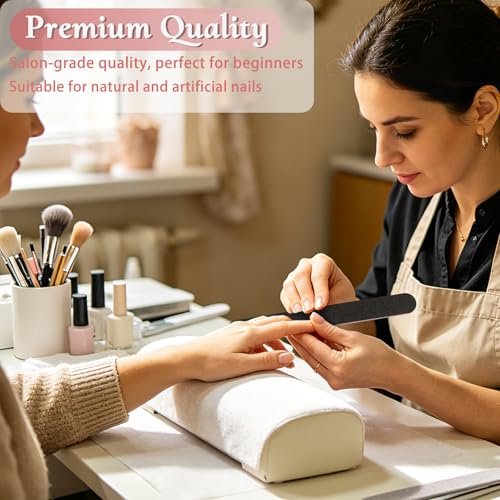 HeeYaa Professional Nail File 10 Pack - Double Sided 100/180 Grit Emery Boards for Manicure & Pedicure, Black - görsel 12