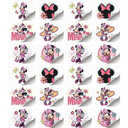 Minnie Mouse Party Temporary Tattoos - 24 Assorted Designs for Kids & Adults