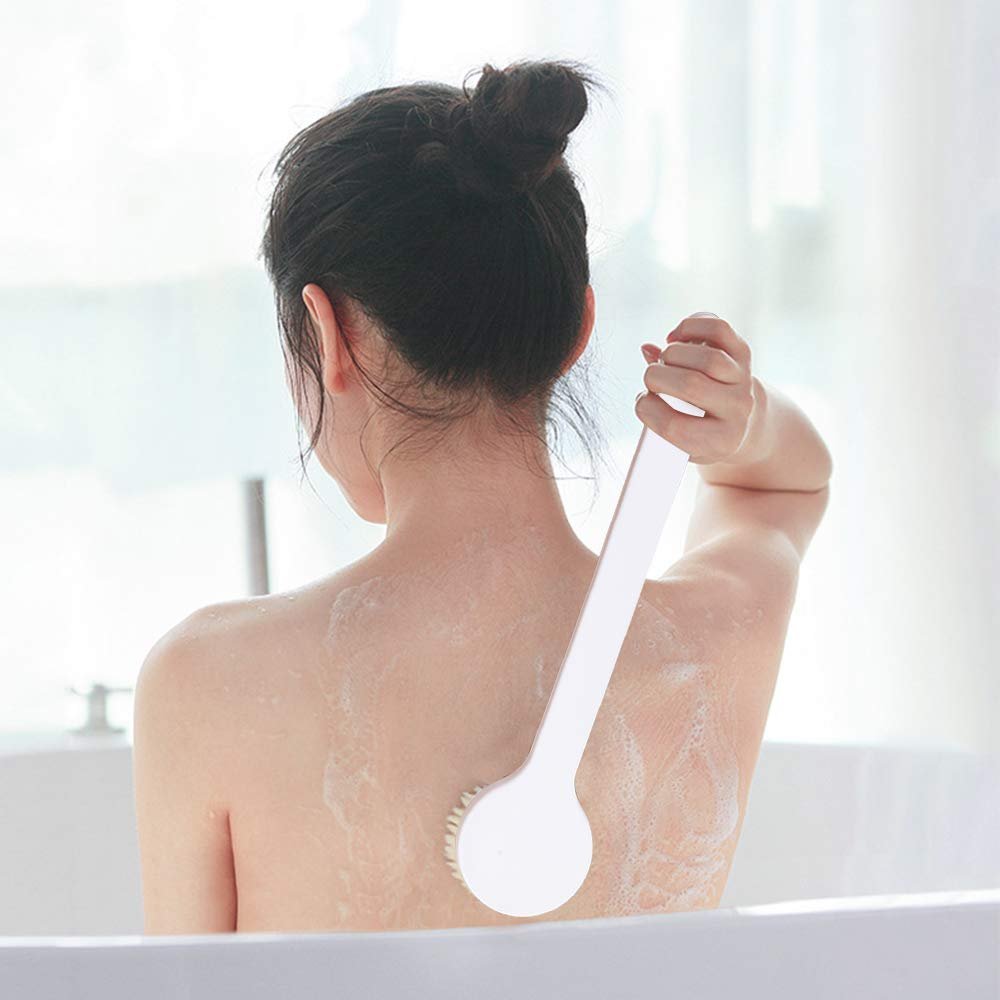 Ithyes Body Brush for Dry Brushing & Shower – Long Handle, Gentle Back Skin Scrubber, Exfoliate, Massage, Improve Circulation, Cellulite Treatment – White, 1 Count - görsel 11