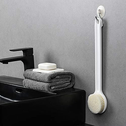 Ithyes Body Brush for Dry Brushing & Shower – Long Handle, Gentle Back Skin Scrubber, Exfoliate, Massage, Improve Circulation, Cellulite Treatment – White, 1 Count