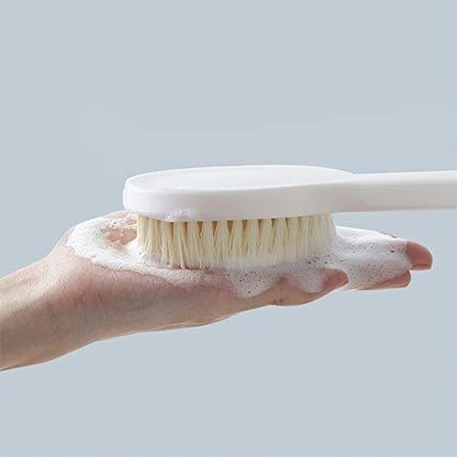 Ithyes Body Brush for Dry Brushing & Shower – Long Handle, Gentle Back Skin Scrubber, Exfoliate, Massage, Improve Circulation, Cellulite Treatment – White, 1 Count