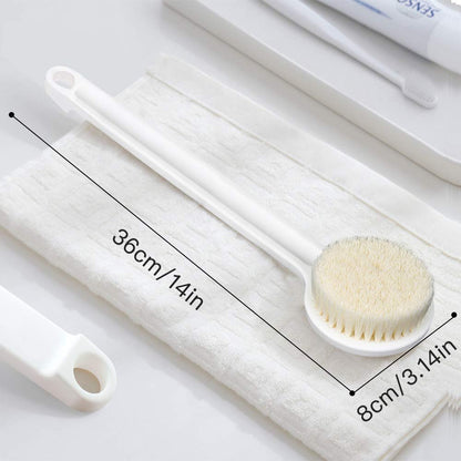 Ithyes Body Brush for Dry Brushing & Shower – Long Handle, Gentle Back Skin Scrubber, Exfoliate, Massage, Improve Circulation, Cellulite Treatment – White, 1 Count