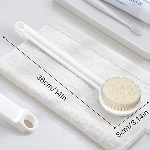 Ithyes Body Brush for Dry Brushing & Shower – Long Handle, Gentle Back Skin Scrubber, Exfoliate, Massage, Improve Circulation, Cellulite Treatment – White, 1 Count - görsel 4