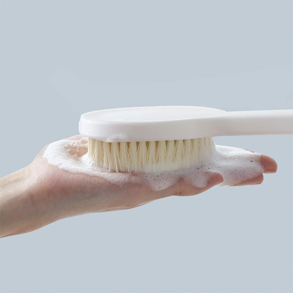 Ithyes Body Brush for Dry Brushing & Shower – Long Handle, Gentle Back Skin Scrubber, Exfoliate, Massage, Improve Circulation, Cellulite Treatment – White, 1 Count - görsel 5