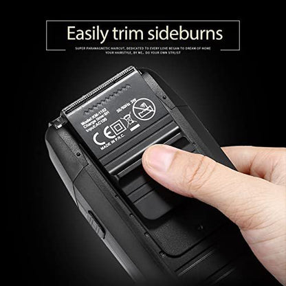 KEMEI Cordless Electric Shaver for Men - Rechargeable Foil Shaver with Precision Trimmer for Beard, Sideburns, and Grooming - Model KM-1102 Avelisse