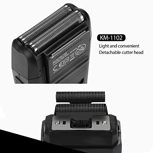 KEMEI Cordless Electric Shaver for Men - Rechargeable Foil Shaver with Precision Trimmer for Beard, Sideburns, and Grooming - Model KM-1102 Avelisse