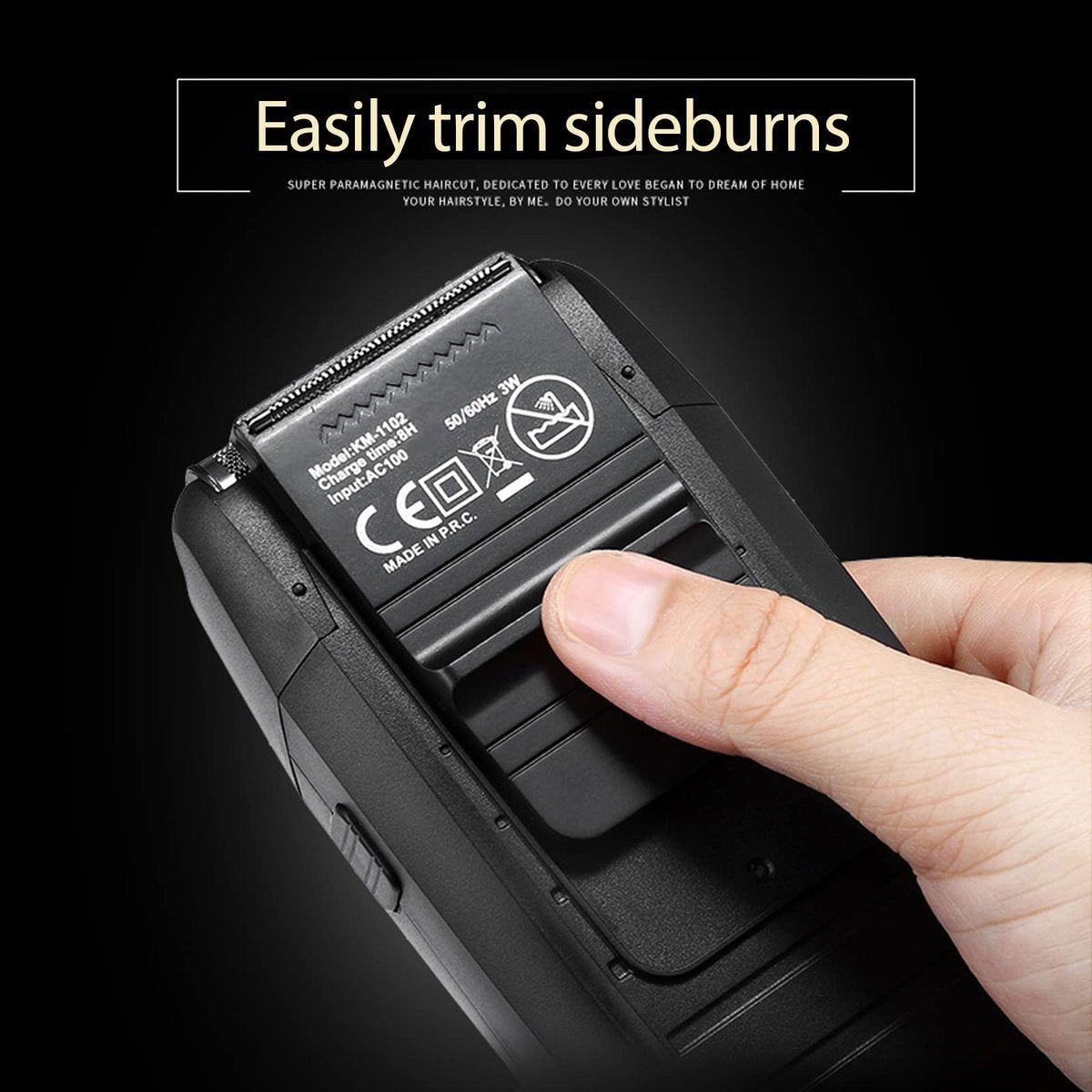 KEMEI Cordless Electric Shaver for Men - Rechargeable Foil Shaver with Precision Trimmer for Beard, Sideburns, and Grooming - Model KM-1102 Avelisse