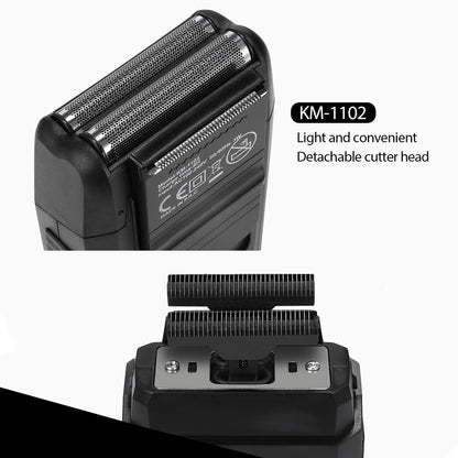 KEMEI Cordless Electric Shaver for Men - Rechargeable Foil Shaver with Precision Trimmer for Beard, Sideburns, and Grooming - Model KM-1102 Avelisse
