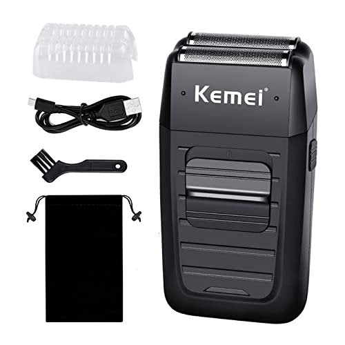 KEMEI Cordless Electric Shaver for Men - Rechargeable Foil Shaver with Precision Trimmer for Beard, Sideburns, and Grooming - Model KM-1102 Avelisse