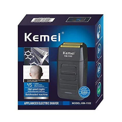 KEMEI Cordless Electric Shaver for Men - Rechargeable Foil Shaver with Precision Trimmer for Beard, Sideburns, and Grooming - Model KM-1102 Avelisse