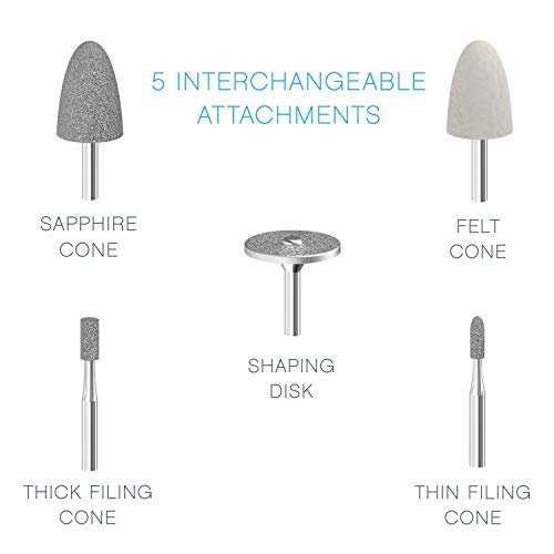Pure Enrichment PureNails Express Cordless Manicure and Pedicure System - Portable Battery-Powered Nail File with 5 Attachments, 2 Speeds and Storage Bag Avelisse
