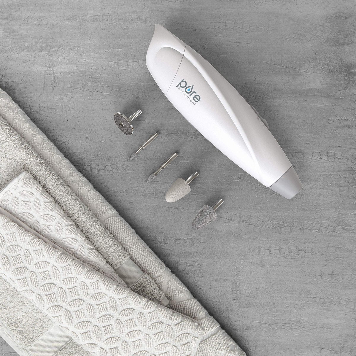 Pure Enrichment PureNails Express Cordless Manicure and Pedicure System - Portable Battery-Powered Nail File with 5 Attachments, 2 Speeds and Storage Bag Avelisse