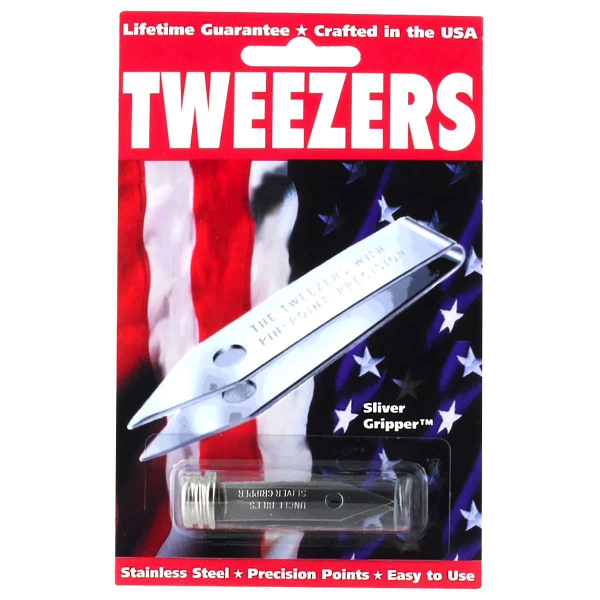Sliver Gripper Tweezers 2 Pack - Stainless Steel Precision Tweezers for Splinter Removal Avelisse