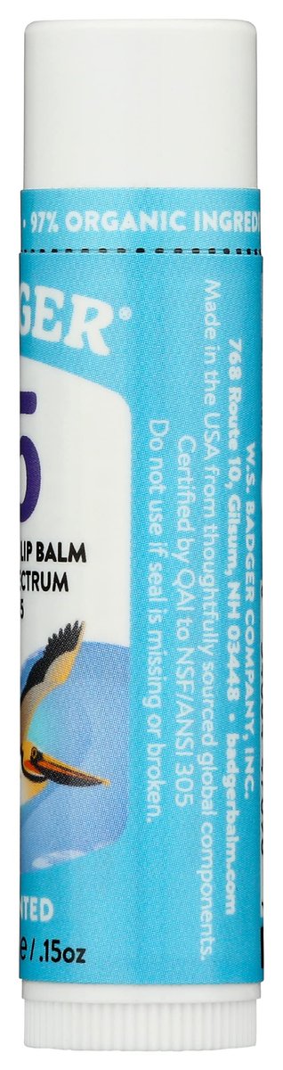 Badger Unscented SPF 15 Lip Balm with Organic Zinc Oxide - Reef-Safe, Broad Spectrum Sunscreen for Lips - görsel 9