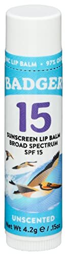 Badger Unscented SPF 15 Lip Balm with Organic Zinc Oxide - Reef-Safe, Broad Spectrum Sunscreen for Lips - görsel 2