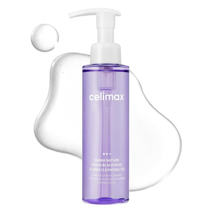 celimax Derma Nature Fresh Blackhead Jojoba Cleansing Oil – Light & Non-Greasy Daily Makeup Remover & Facial Cleanser for Clogged Pores & Blackhead Removal, 150ml