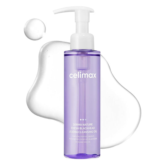 celimax Derma Nature Fresh Blackhead Jojoba Cleansing Oil – Light & Non-Greasy Daily Makeup Remover & Facial Cleanser for Clogged Pores & Blackhead Removal, 150ml