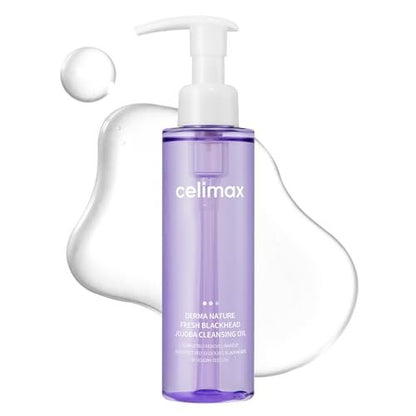 celimax Derma Nature Fresh Blackhead Jojoba Cleansing Oil – Light & Non-Greasy Daily Makeup Remover & Facial Cleanser for Clogged Pores & Blackhead Removal, 150ml