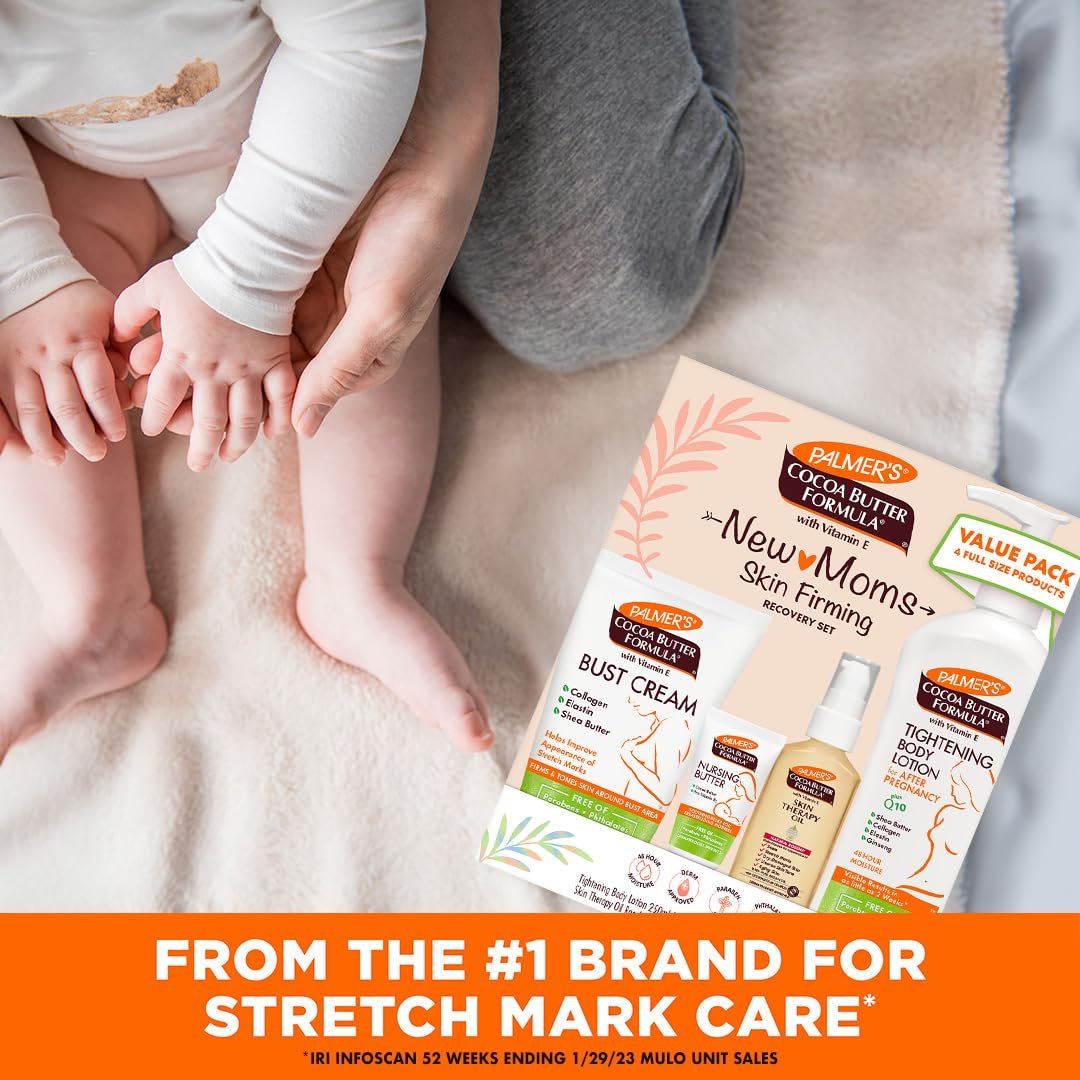 Palmer's Cocoa Butter Formula New Moms Skin Recovery Postpartum Essentials Kit - Body Lotion, Nursing Butter, Bust Cream & Skin Therapy Oil - görsel 5