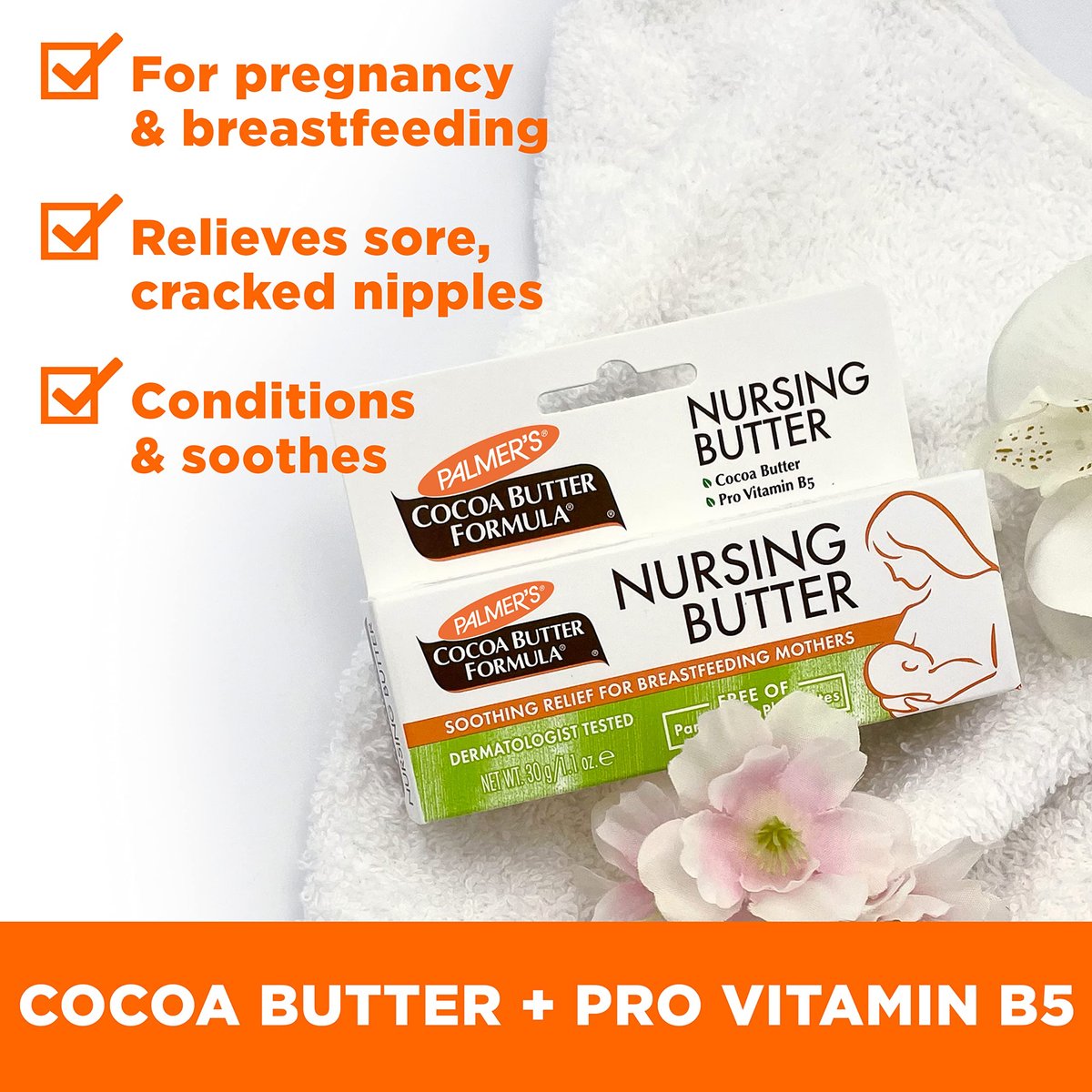 Palmer's Cocoa Butter Formula New Moms Skin Recovery Postpartum Essentials Kit - Body Lotion, Nursing Butter, Bust Cream & Skin Therapy Oil - görsel 11