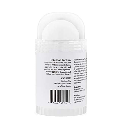 nakd. Thai Crystal Deodorant Stone – 2 Salt Crystal Deodorant Sticks, 4.25 oz. Regular + 2.5 oz. Travel Size – All Natural Unscented and Aluminum Free for Women & Men Avelisse