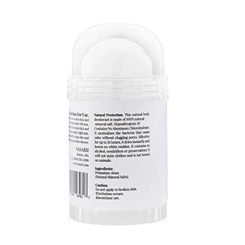 nakd. Thai Crystal Deodorant Stone – 2 Salt Crystal Deodorant Sticks, 4.25 oz. Regular + 2.5 oz. Travel Size – All Natural Unscented and Aluminum Free for Women & Men Avelisse