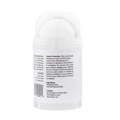 nakd. Thai Crystal Deodorant Stone – 2 Salt Crystal Deodorant Sticks, 4.25 oz. Regular + 2.5 oz. Travel Size – All Natural Unscented and Aluminum Free for Women & Men Avelisse