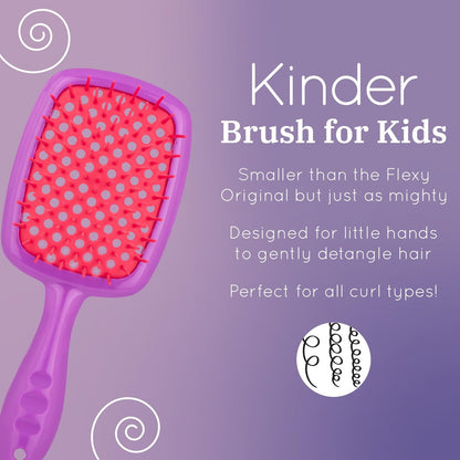 Curl Keeper Kinder Hair Brush – Gentle Detangling Brush for Curly Hair (Black)