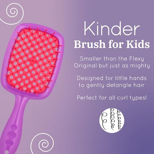 Curl Keeper Kinder Hair Brush – Gentle Detangling Brush for Curly Hair (Black) - görsel 4