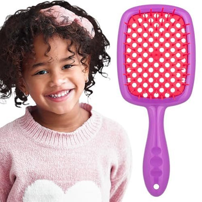 Curl Keeper Kinder Hair Brush – Gentle Detangling Brush for Curly Hair (Black)