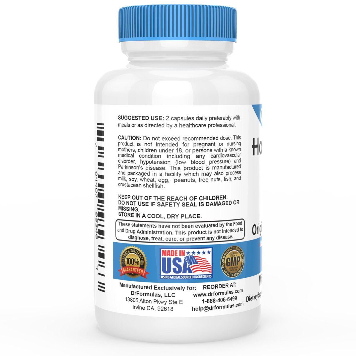 DrFormulas Original DHT Blocker Without Biotin | Hair Growth Supplement for Women and Men, 90 Capsules (45-Day Supply) Avelisse