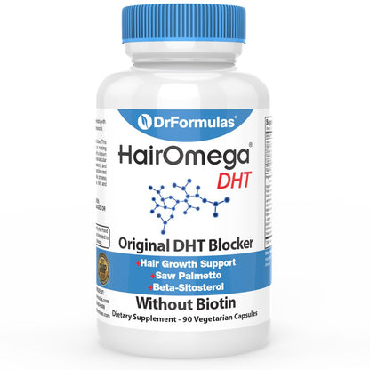 DrFormulas Original DHT Blocker Without Biotin | Hair Growth Supplement for Women and Men, 90 Capsules (45-Day Supply) Avelisse