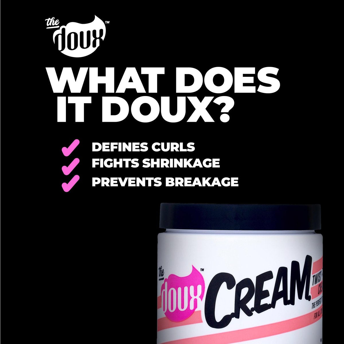 The Doux C.R.E.A.M. Twist & Curl Cream – Curl Defining Cream with Coconut & Avocado Oils for Curly Hair – Frizz Control & Long-Lasting Moisture for Twist Outs, Natural Styles, and Textured Hair Types Avelisse
